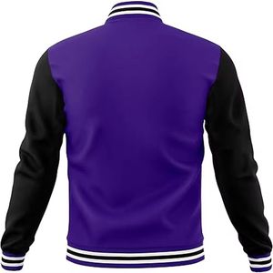 Chaquetas Varsity Letterman de Alta Calidad, Cuerpo de Lana, Mangas de Cuero Genuino, Cierre Frontal, Impermeables, Ropa de Invierno Elegante y Moderna para Hombre - Product Image 6
