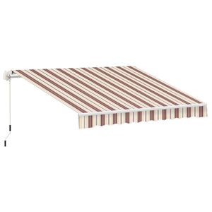 Tenda da Sole Retrattile Manuale 10x8 Rossa con Manovella Facile, Protezione UV, Bracci Pieghevoli, Telaio in Alluminio Estensibile per Patio, Terrazze e Giardini - Product Image 1