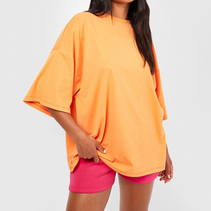 T-shirt Streetwear Décontracté Oversize à Épaules Tombantes en Coton 100% Respirant de Haute Qualité Grande Taille Uni Personnalisable pour l'Été - Product Image 4