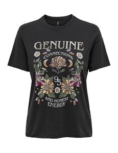 เสื้อยืดคอกลมสีดำสำหรับผู้หญิง Genuine Connections Honest Energy ทรงปกติ ผลิตจากผ้าฝ้ายออร์แกนิค 100% เป็นมิตรต่อสิ่งแวดล้อม - Product Image 3