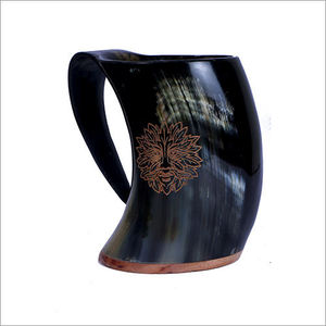Taza de cuerno natural hecha a mano para beber cerveza o café directamente, taza única al mejor precio - Product Image 5