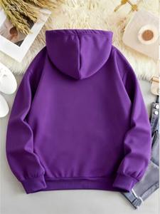 Sudadera Corta de Diseño para Mujer, con Media Cremallera, Color Morado, de Algodón, Estilo Casual - Product Image 6
