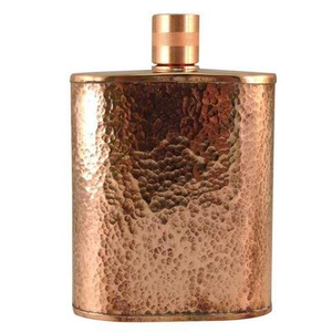 Petaca de cobre martillada a mano con cadena, a prueba de fugas, ecológica, para camping, estilo vintage, botella portátil para licor, ideal para regalo. - Product Image 2