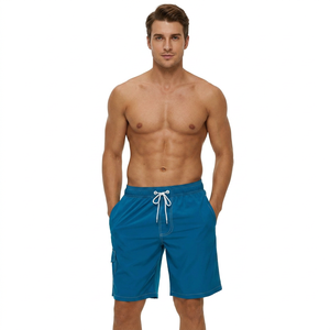 Nouvelles shortes de plage décontractées pour hommes, taille haute, respirantes, en satin, avec cordon de serrage, idéales pour les vacances à la mer et la natation - Product Image 1