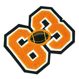 Orange Nonwoven Felt <b>Number</b> 3 Sew-<b>On</b> Patch with Football Design Eco-Friendly Embroidered for Cloth Decoration - Product Image 4