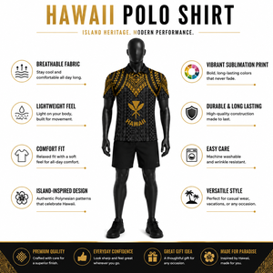 Polo Homme Décontracté à Manches Courtes Imprimé Tribal Polynésien, Nouvelle Collection 2026, Vente en Gros Direct Usine, OEM ODM Personnalisé - Product Image 5
