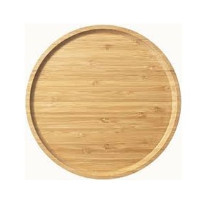 Royal Round Wooden Serving Plate Handmade Solid Color Minimalist Design Home Wedding Dinnerware Food Serving <b>Platter</b> - Product Image 3
