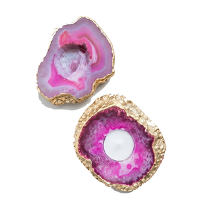 Crystal Stone Natural <b>Pink</b> Onyx agate Carved Handmade Natural Stone <b>Candle</b> <b>Holder</b> Gemstone Agate Healing Wholesaler - Product Image 4