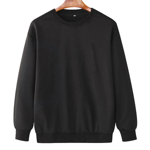 เสื้อสเวตเชิ้ตคอกลมสีดำสำหรับผู้ชาย ทรงปกติ สีพื้น ผ้าถัก แขนยาว สวมใส่สบายๆ สำหรับฤดูใบไม้ร่วง - Product Image 1