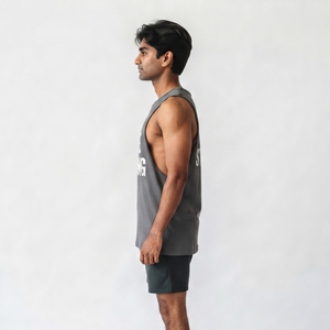 Men <b>Loose</b> Fit Sleeveless Workout <b>Tank</b> <b>Top</b> 100% Polyester Crew Neck Workout Gym Wear Breathable Fitness Summer <b>Tank</b> <b>Top</b> - Product Image 3