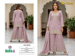 Women's Light Blue Silk Salwar Kameez Traditional Ankle-Length Loose Fit Wedding Wear India Pakistan Style - Product Image 2