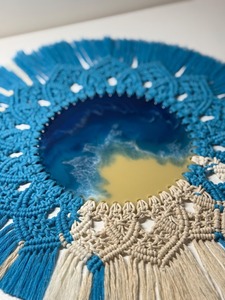 Artistic Blue Macrame Handmade Boho <b>Table</b> <b>Mats</b> Dining <b>Table</b> Placemats Perfect For Plates Bowls Cups And Cutlery Setup From India - Product Image 2