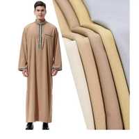 Vêtements islamiques arabes OEM Dubaï, thawb pour hommes, jubba à manches longues, thobe décontracté ethnique, thobe musulmane de couleur unie