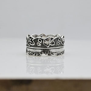 แหวนเงินแท้ 925 ดีไซน์ใบไม้ประดับพลอยลาริมาร์ธรรมชาติ แหวนเงินสเตอร์ลิงลายขัดเงา ของขวัญวันครบรอบแต่งงาน - Product Image 3