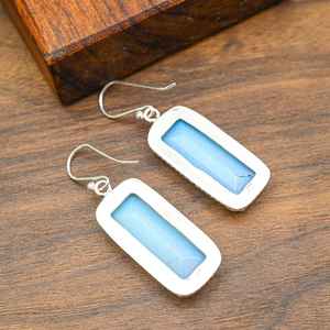 Pendientes de ópalo lechoso, plata de ley 925, hechos a mano, hermosa joyería, pendientes de boda, regalo para el Día de Acción de Gracias - Product Image 6