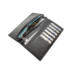 [Top Ranking] Castello Genuine Cowhide Soft Leather Slim <b>Long</b> <b>Wallet</b> Open Closure High Quality Polyester Embossed Logo Multiple - Product Image 5