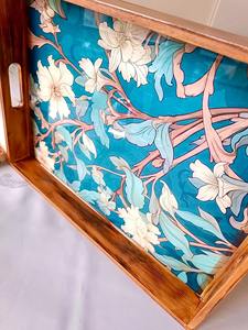 Mesa de Noche de Madera con Bandeja Impresa, Bandeja de Madera Personalizada para Guardar Teléfono y Reloj, Plato de Servicio al por Mayor - Product Image 4