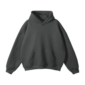 Sudadera con Capucha para Hombre, de Alta Calidad, 380G, 100% Algodón, Estilo Casual, Color Sólido, Talla Grande, Sin Cordones, Hombros Caídos - Product Image 3