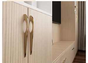 Tiradores de diseño artístico moderno con asas huecas diseñadas para puertas grandes de armarios, puertas correderas de guardarropas y herrajes para gabinetes de vino. - Product Image 1