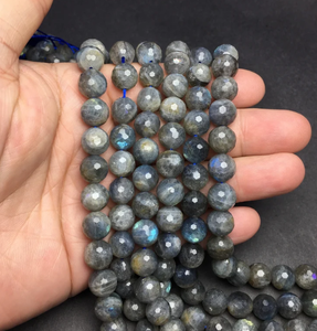 Perles de cristal rondes naturelles |   Quartz rose, labradorite, charoïte |   Pierre précieuse de guérison de 6 mm et 8 mm |   Fabrication de bijoux en gros de la marque FE - Product Image 2