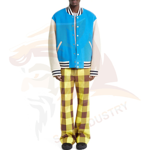 Top Sale Men's Winter Varsity Jackets New Arrival Waterproof Customized Size Button up Closure <b>Stand</b> Collar Front Logo - Product Image 2