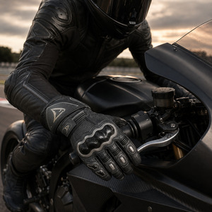 Gants de course moto OEM en cuir, gants de protection pour la conduite, gants de moto sportifs avec protection des articulations en fibre de carbone, fabricant - Product Image 4
