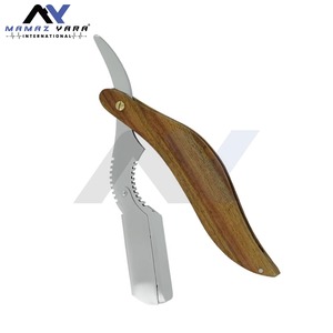 Professional Barber Straight Razor Stainless Steel <b>Swing</b> Lock Custom Color <b>Wooden</b> Handle Single Blade Shaving Razor Face Groom - Product Image 1