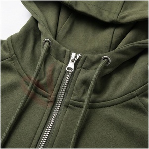 Ensemble de survêtement à capuche vert olive pour homme, manches longues, fermeture éclair sur le devant, couleur unie, respirant, décontracté, pour l'automne, coupe classique - Product Image 4