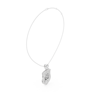 Collar con Colgante de Ancla Náutica y Timón de Barco de Lujo con Diamantes Cultivados en Laboratorio en Oro Blanco de 10K - Product Image 3