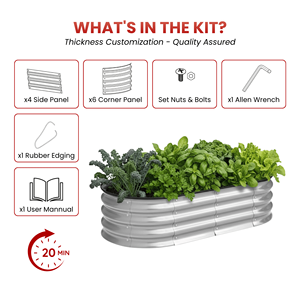 Galvanized Raised <b>Garden</b> Bed Outdoor Metal <b>Garden</b> Beds for <b>Vegetables</b> Rectangular <b>Garden</b> Box <b>Planter</b> GB026 - Product Image 3