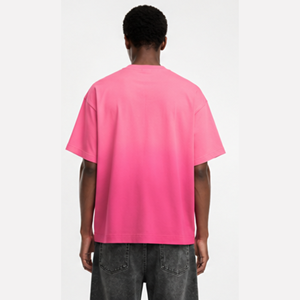 เสื้อยืดทรงบ็อกซี่ขนาดใหญ่พิเศษ คุณภาพสูง 240 GSM สีชมพูไล่เฉดแบบวอช สไตล์สตรีทแวร์ สามารถสั่งทำได้ - Product Image 2