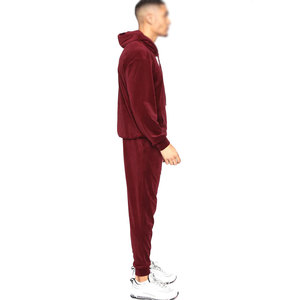 Unisex <b>Black</b> Velour Comfortable Hooded Jogger <b>Pants</b> Elastic Waist Full Length Casual Winter Wear Solid Color Side Pockets - Product Image 1