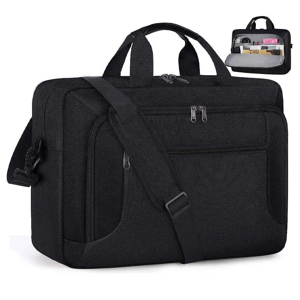 Laptop Briefcase Large Waterproof Laptop Case for Men Women Business Office Work Computer Bag Adjustable Shoulder Messenger Bag