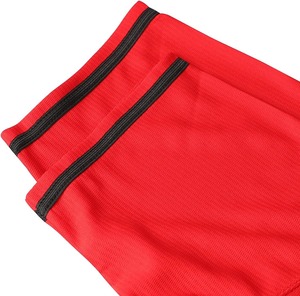 Men's <b>Red</b> Crew Neck Baseball Jersey Short Sleeve Moisture Wicking Polyester Sport Shirt Regular Fit Solid Color - Product Image 3