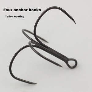 Ensemble de quatre hameçons, Hameçon de pêche en mer profonde type Katana, Hameçon à quatre griffes agrandi, Hameçon jig sans ardillon, Hameçon de pêche en mer pour calamar par zuol - Product Image 4