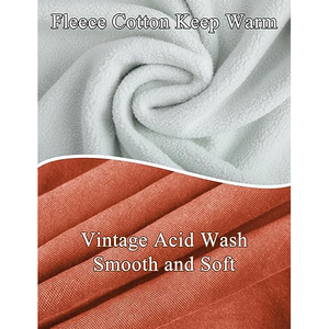 Sudadera con Capucha para Hombre, Color Naranja Quemado, Lavado Mineral, Estilo Vintage, Oversize, de Algodón Grueso y Felpa, Estilo Urbano - Product Image 5