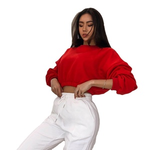 Women's Custom Printed Red Regular Long Sleeve Drop-Shoulder Crew Neck Oversized Knitted Autumn Winter Wear - Product Image 2