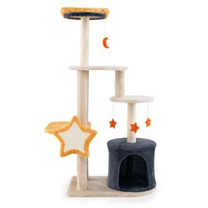 Lussuoso Tiragraffi per Gatti da 50FT con Palo in Sisal e Piattaforma per Arrampicata e Giocattoli per Cani, con Palo Tiragraffi in Corda - Product Image 3