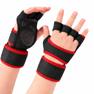 <b>Half</b> Finger Gym Gloves Mesh Palm Weight Lifting Adjustable Wrist Strap Breathable Non <b>Slip</b> Unisex Fitness Gloves - Product Image 3