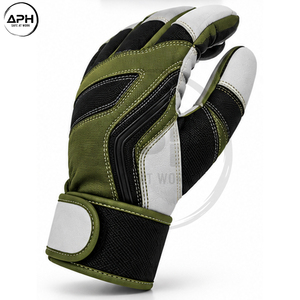 Gants d'assemblage de qualité supérieure, dernière tendance, avec construction multi-panneaux, paume texturée et sangle de poignet réglable, vert olive - Product Image 3
