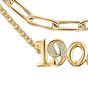 Collier superposé en or 1908 avec pendentif numéro, chaîne à double maillon, bijou élégant et tendance pour femme, idéal au quotidien et pour les soirées - Product Image 4