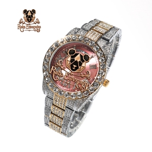 Montre-bracelet de luxe pour homme en quartz avec diamants Moissanite, boîtier en acier inoxydable serti de cristaux, cadran éclatant et design haut de gamme - Product Image 5