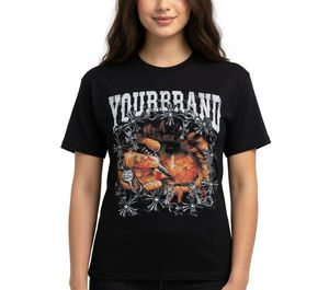 เสื้อยืดสตรีทแวร์ลายกราฟิกพิมพ์ดิจิทัล ลายซับลิเมชั่น ดีไซน์สั่งทำได้ แฟชั่นเสื้อยืดผู้หญิง ระบายอากาศได้ดี - Product Image 5