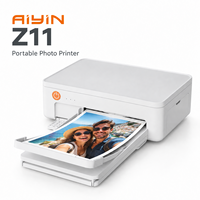 Printer Foto Warna Mini AiYin Z11 6 Inci 300 DPI Dye Sublimation Portabel dengan Baterai Terintegrasi untuk Smartphone