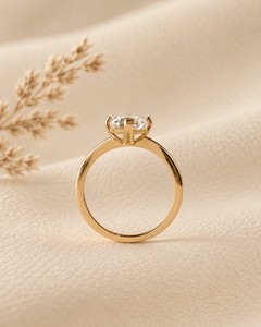 Bague solitaire à sangle fendue en diamant de laboratoire taille Old Mine 1 carat VS1, en or massif 10k 14k 18k, or rose, argent, pour fiançailles - Product Image 6
