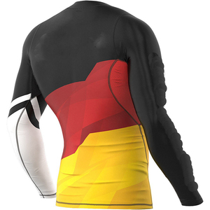 Camiseta Deportiva de Compresión para Hombre, Diseño Alemania, Personalizada con Sublimación, para Equipo Nacional, Cuello Redondo, Spandex, Venta al Por Mayor OEM - Product Image 2