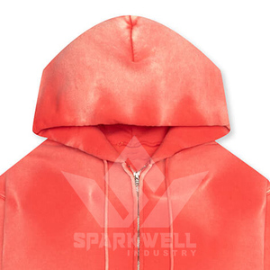เสื้อฮู้ดดี้ Sparkwell Industry ลาย Tie-Dye ทรงโอเวอร์ไซส์ ผู้ชาย ทรงปกติ ผ้าถักโพลีเอสเตอร์ สวมใส่สบายๆ สำหรับฤดูใบไม้ผลิ โลโก้ด้านหลัง - Product Image 2