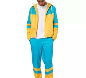 Ensemble veste et survêtement pour homme en polyester, design uni, logo personnalisé, tendance du moment, coupe-vent en nylon entièrement zippé, imperméable - Product Image 4