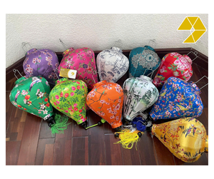 Vietnam Silk Lantern Festival Wedding Party Decoration Light Silk Lantern with Floral <b>Pattern</b> Waterproof Asian Lantern Classic - Product Image 1