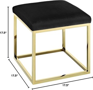 Repose-pieds ottoman élégant avec accent métallique et coussin moelleux pour canapé, salon, appartement, école, chambre, hôtel - Vente en gros directe usine - Product Image 1